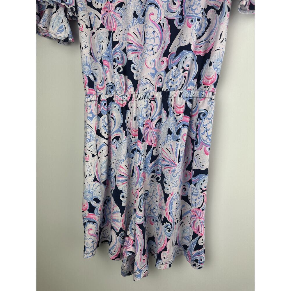 LILLY PULITZER Lula Romper Summer Shell Print One Piece Ruffle Sleeve Womens XXS - Picture 4 of 11